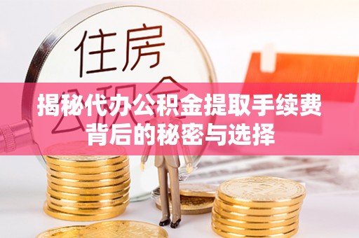 马尾揭秘代办公积金提取手续费背后的秘密与选择